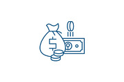 Cash money line icon concept. Cash