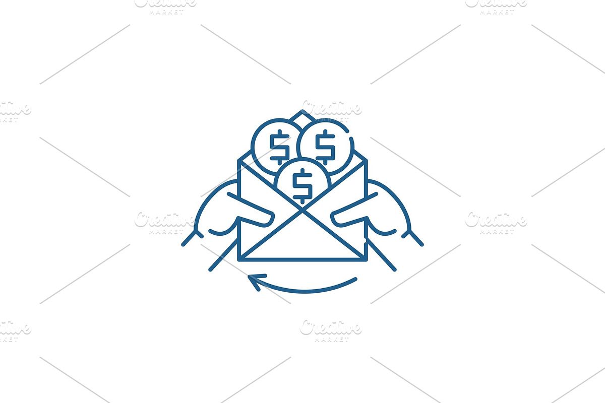 Cash payments line icon concept in Illustrations - product preview 8
