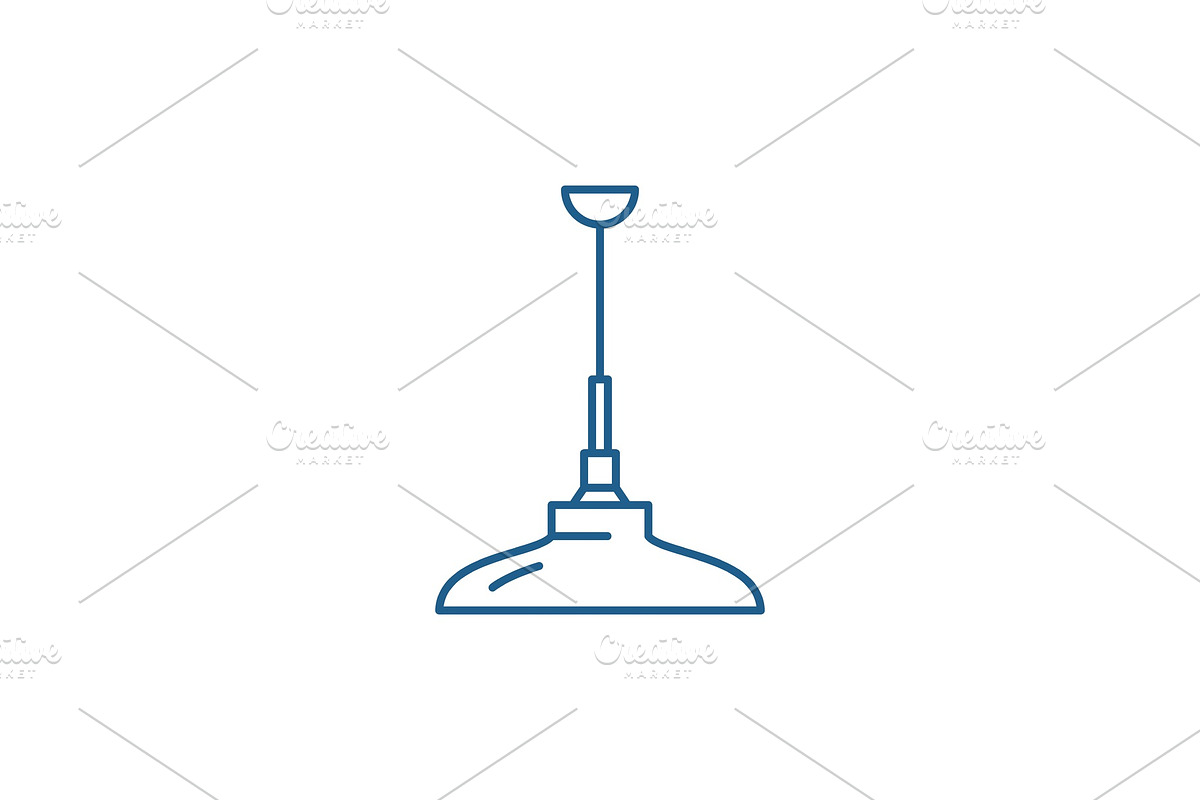 Ceiling lamp line icon concept in Objects - product preview 8