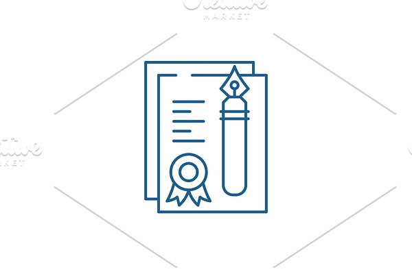 Certificate line icon concept
