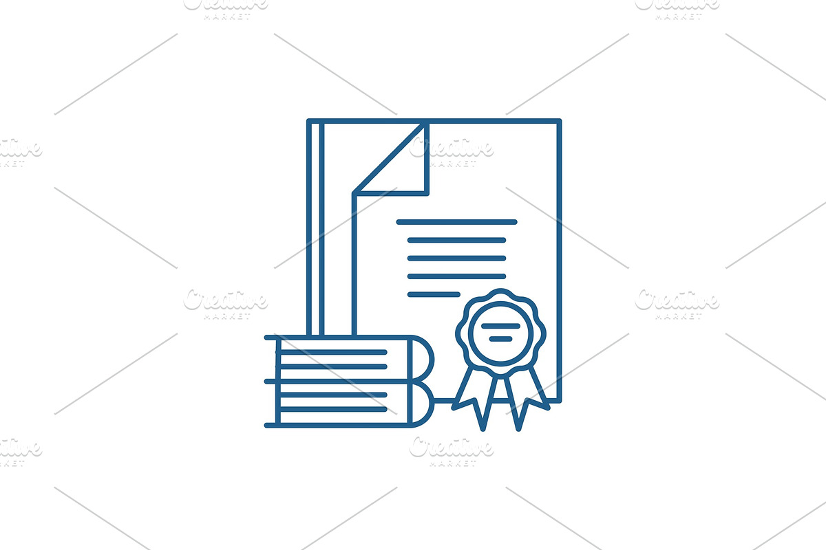 Certification line icon concept in Illustrations - product preview 8