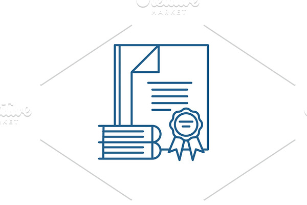 Certification process line icon
