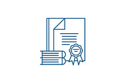 Certification process line icon