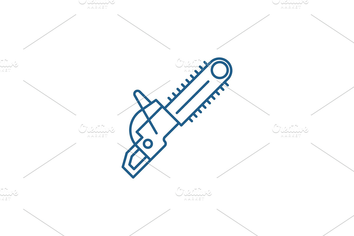 Chainsaw line icon concept. Chainsaw in Illustrations - product preview 8