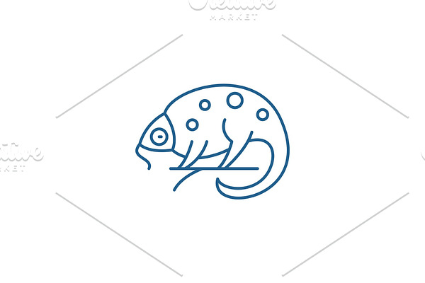 Chameleon line icon concept