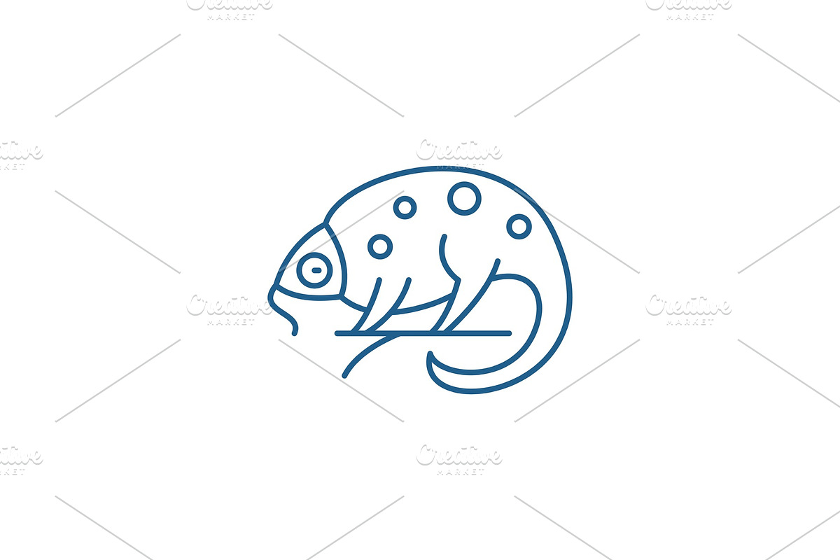 Chameleon line icon concept in Illustrations - product preview 8
