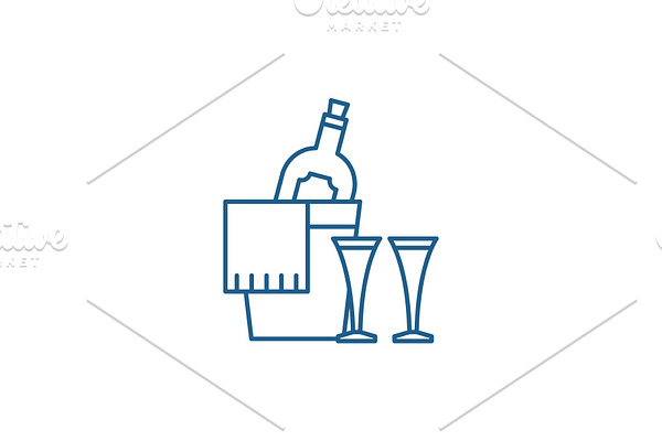 Champagne line icon concept