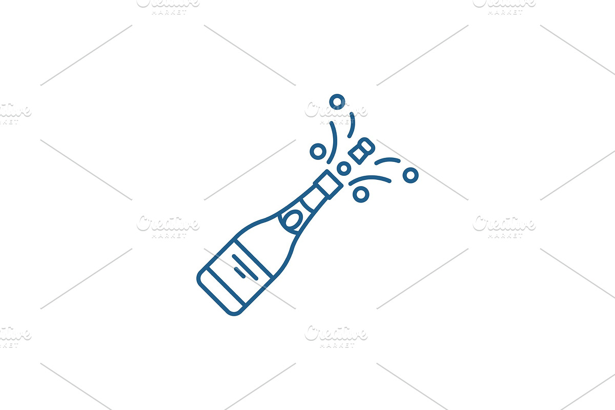 Champagne opening line icon concept in Illustrations - product preview 8
