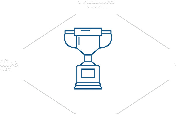 Championship cup line icon concept
