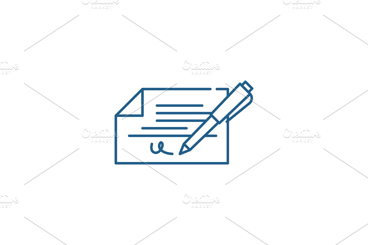 Check signature line icon concept in Illustrations - product preview 8
