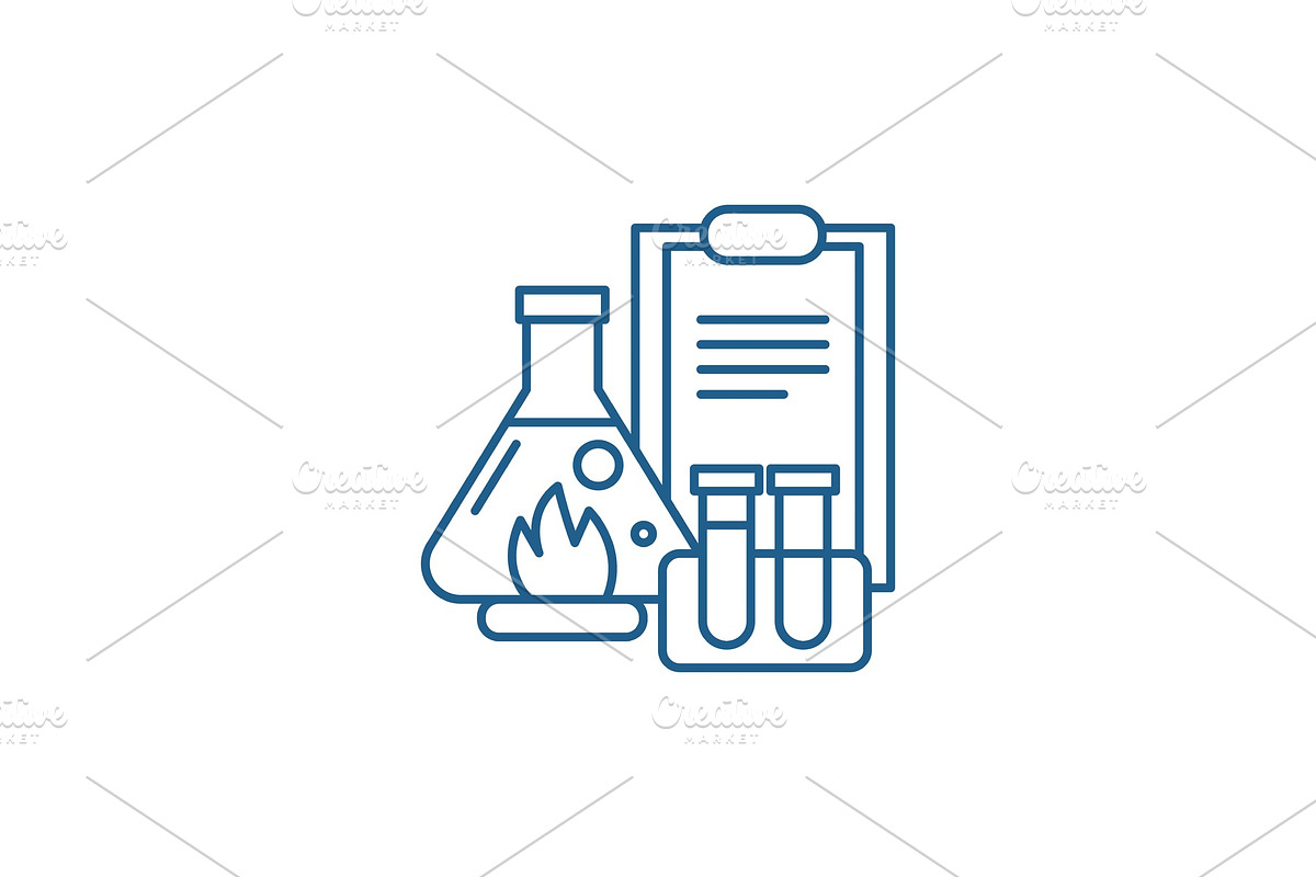 Chemical experiments line icon in Illustrations - product preview 8