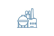 Chemical factory line icon concept