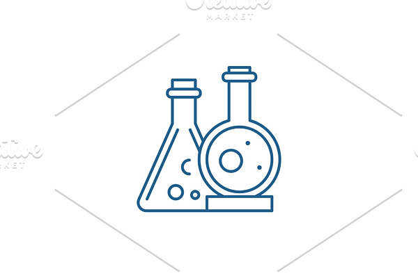 Chemical laboratory line icon