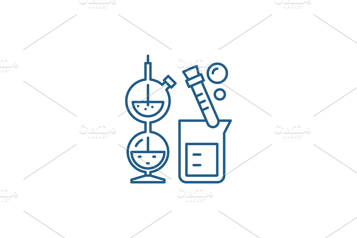 Chemistry line icon concept in Illustrations - product preview 8