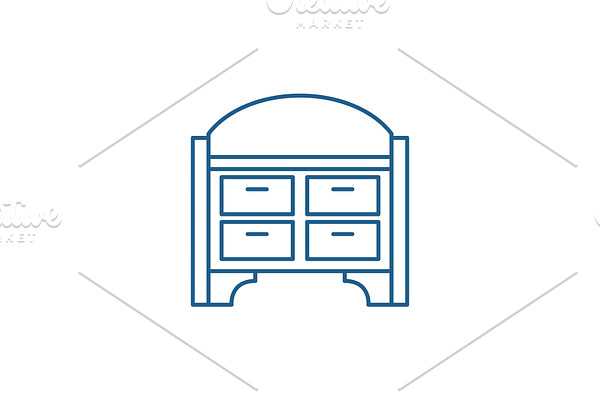Chest of drawers line icon concept