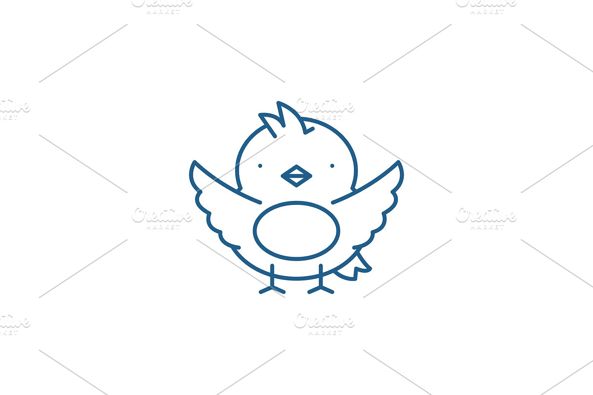 Chick line icon concept. Chick flat in Illustrations - product preview 8