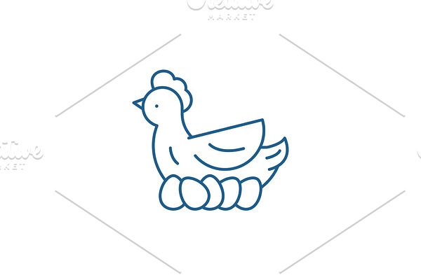 Chicken layer line icon concept