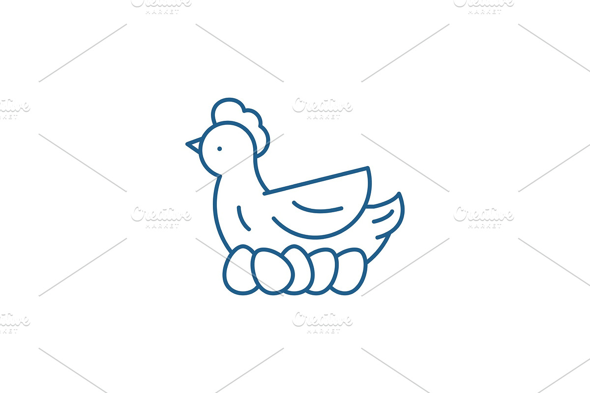 Chicken layer line icon concept in Illustrations - product preview 8