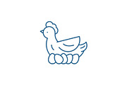 Chicken layer line icon concept