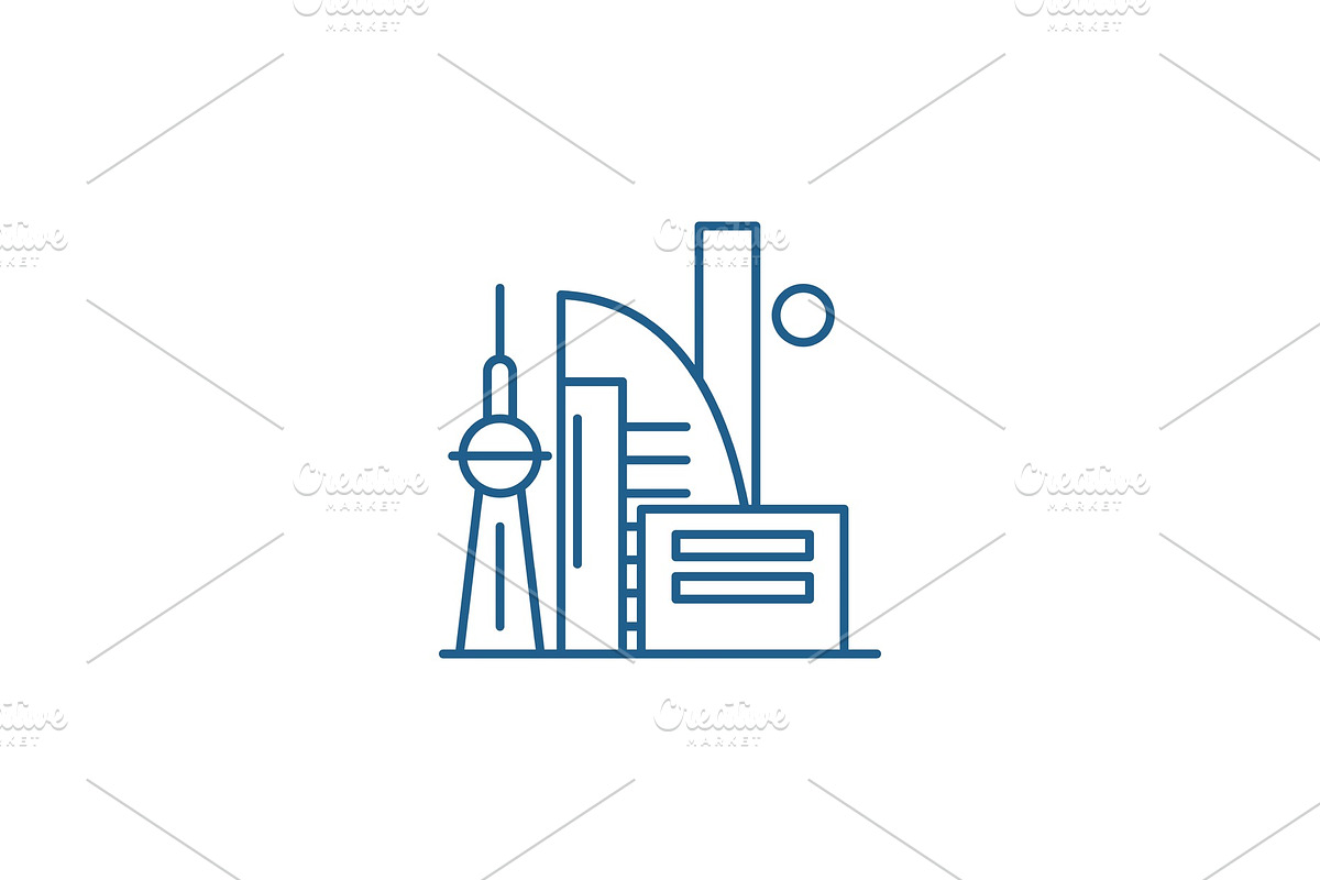Chinese skyscrapers line icon in Illustrations - product preview 8
