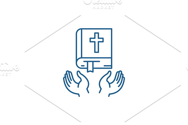 Christian religion line icon concept