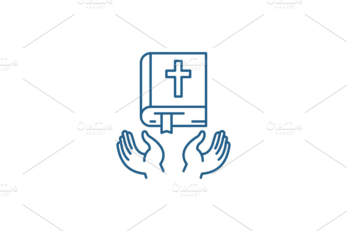 Christian religion line icon concept in Illustrations - product preview 8