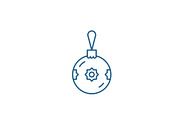 Christmas ball with decor line icon