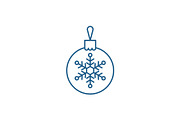 Christmas decoration ball line icon