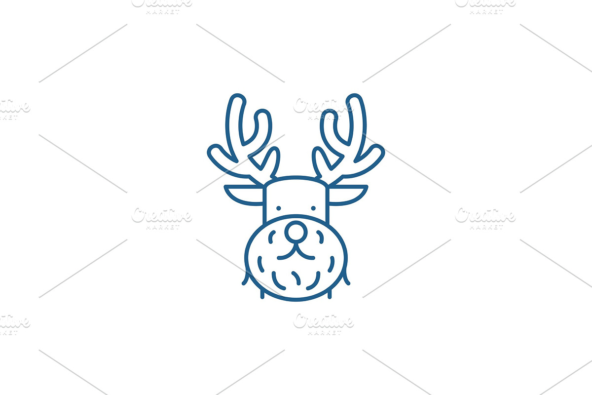 Christmas deer line icon concept in Objects - product preview 8