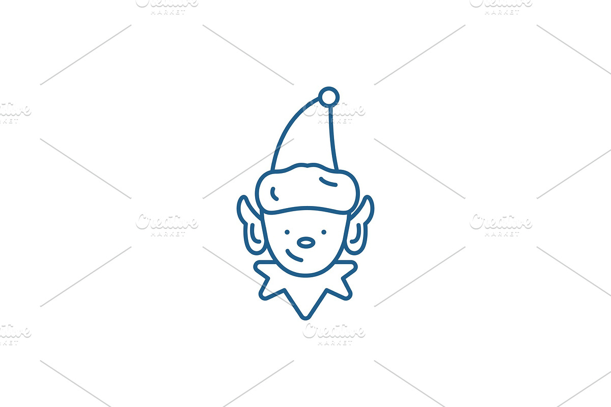 Christmas elf line icon concept in Objects - product preview 8
