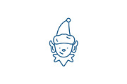 Christmas elf line icon concept