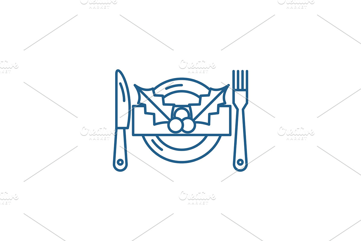 Christmas menu line icon concept in Illustrations - product preview 8