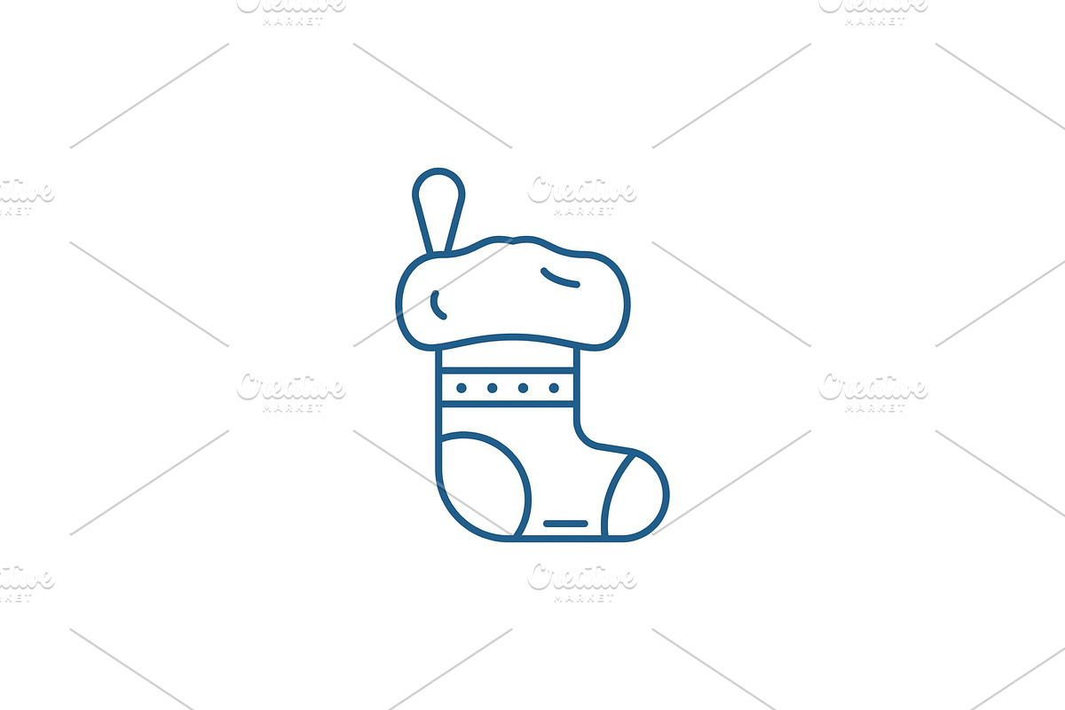 Christmas sock line icon concept in Objects - product preview 8