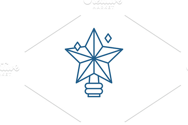 Christmas star line icon concept