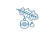 Christmas tree branch line icon