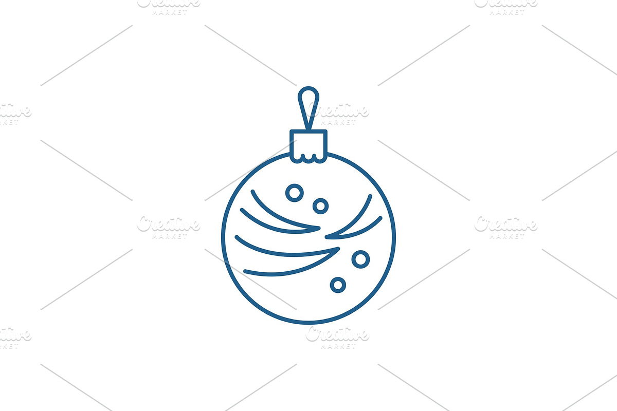 Christmas winter ball line icon in Objects - product preview 8