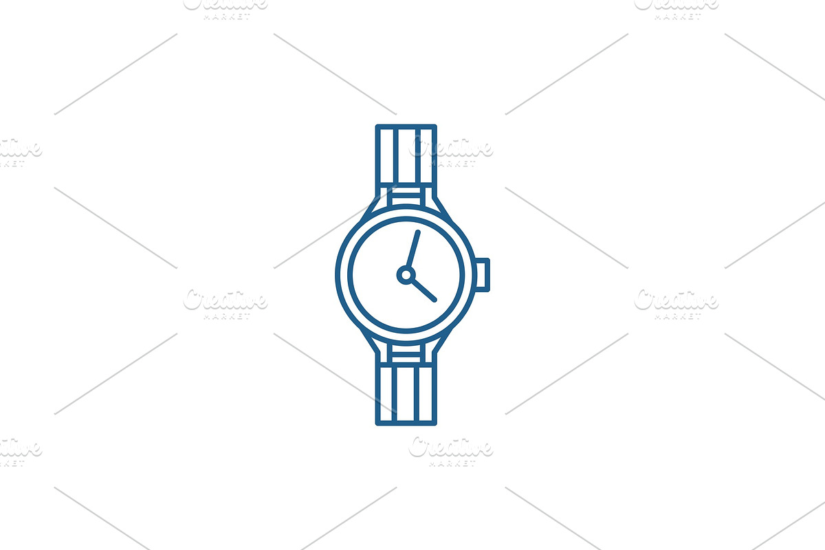 Chronometer line icon concept in Illustrations - product preview 8