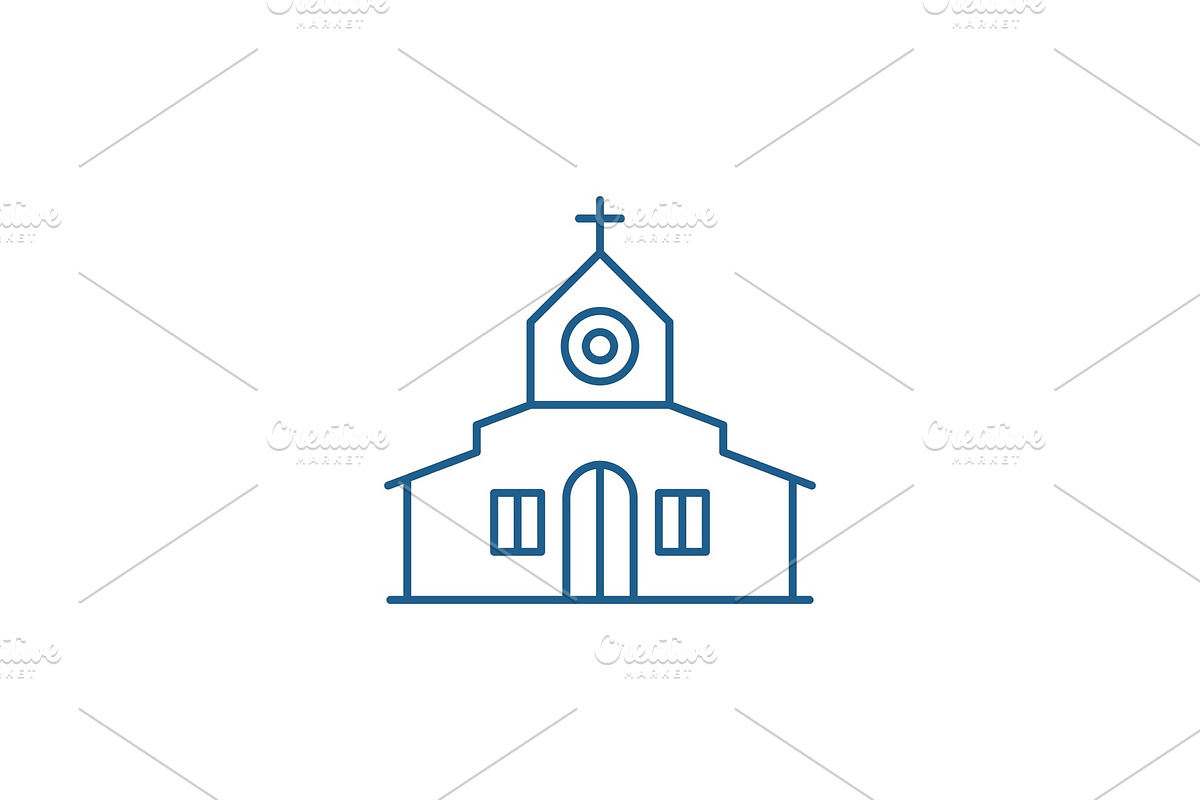 Church line icon concept. Church in Illustrations - product preview 8