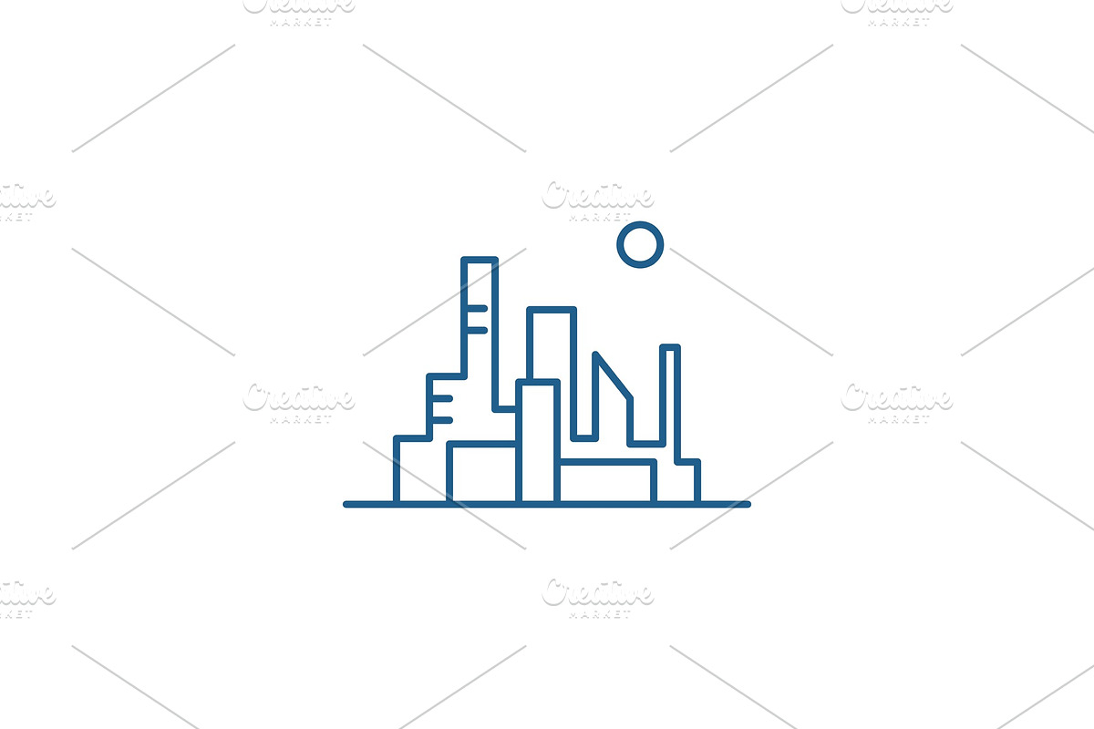 Cityscape of the capital line icon in Illustrations - product preview 8