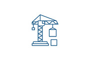 Civil construction crane line icon