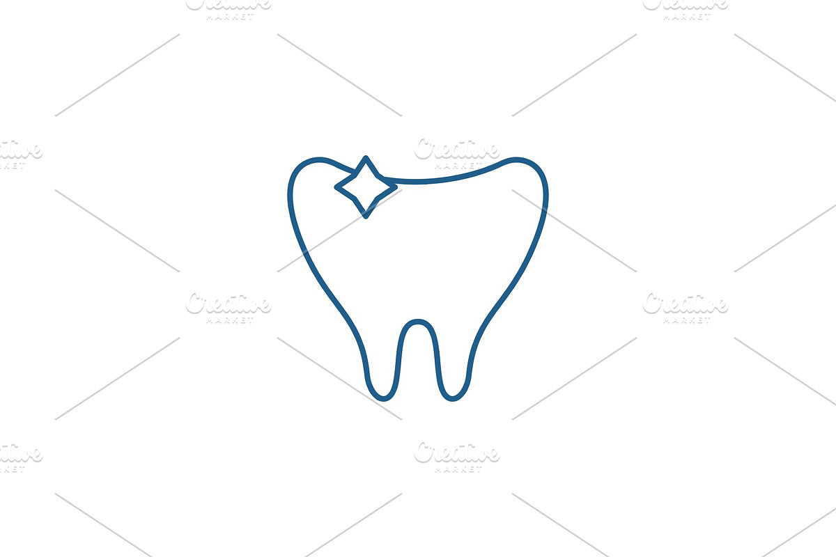 Clean tooth line icon concept. Clean in Illustrations - product preview 8