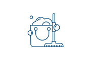 Cleaning service line icon concept