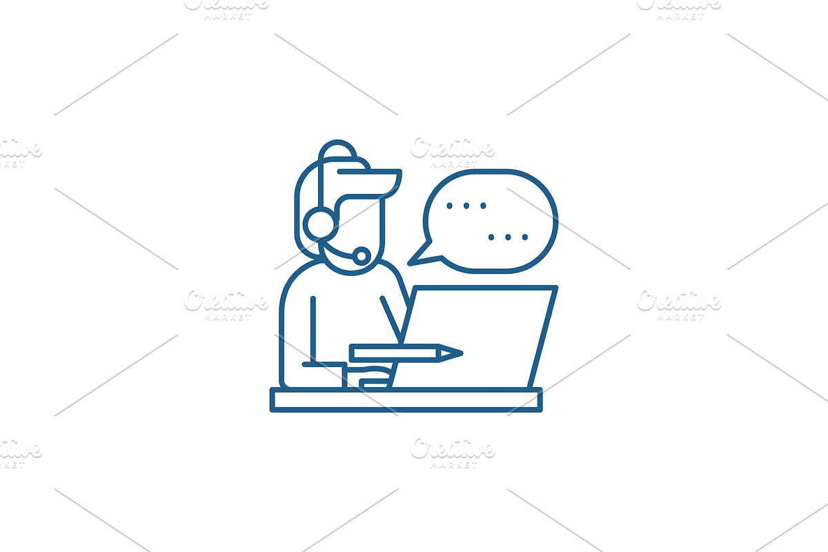 Client support line icon concept in Illustrations - product preview 8