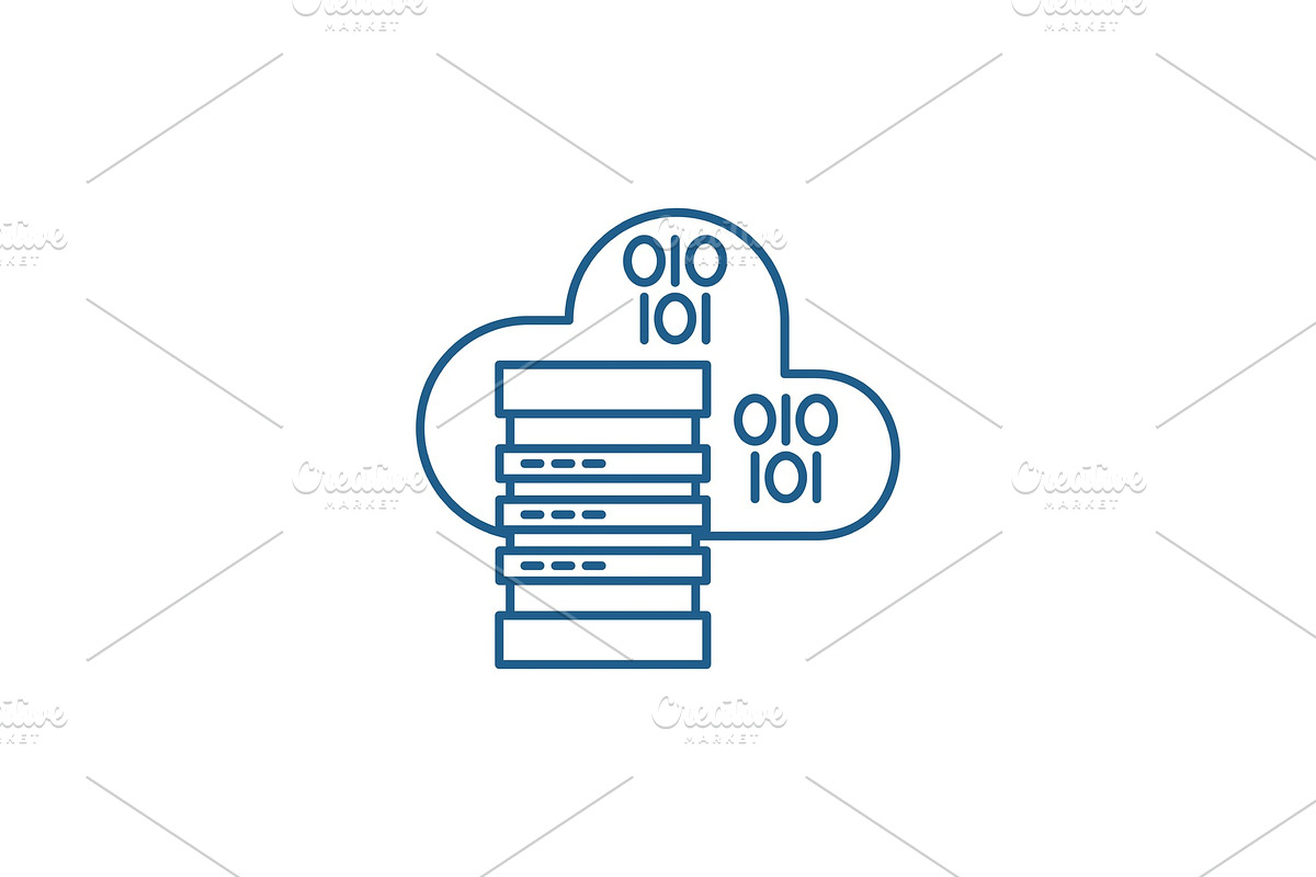 Cloud hosting line icon concept in Illustrations - product preview 8