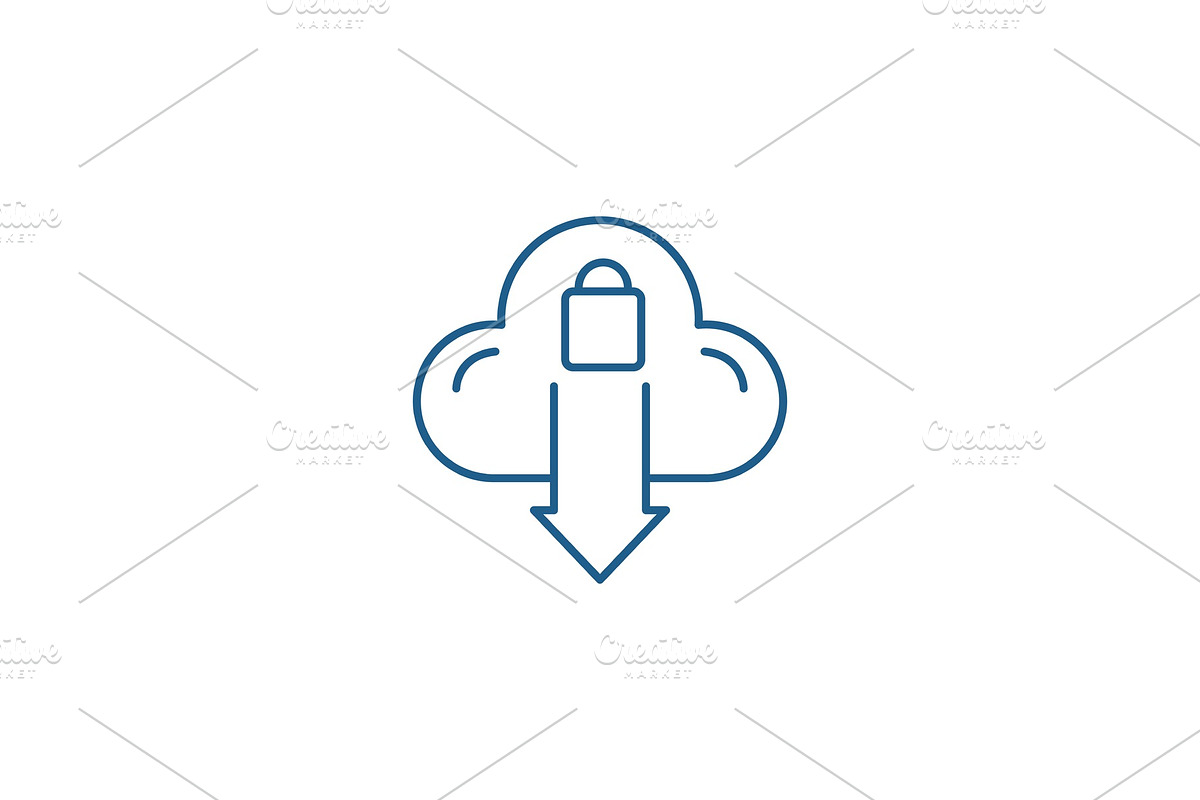 Cloud protection line icon concept in Illustrations - product preview 8
