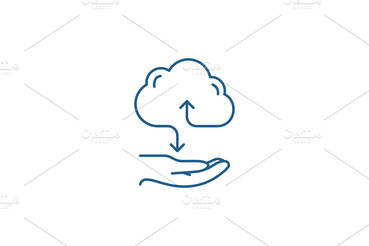 Cloud services line icon concept in Illustrations - product preview 8