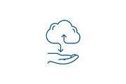 Cloud services line icon concept