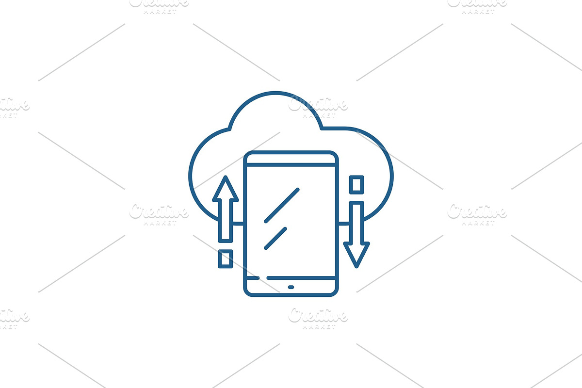 Cloud storage line icon concept in Illustrations - product preview 8