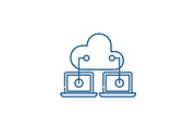 Cloud technologies line icon concept