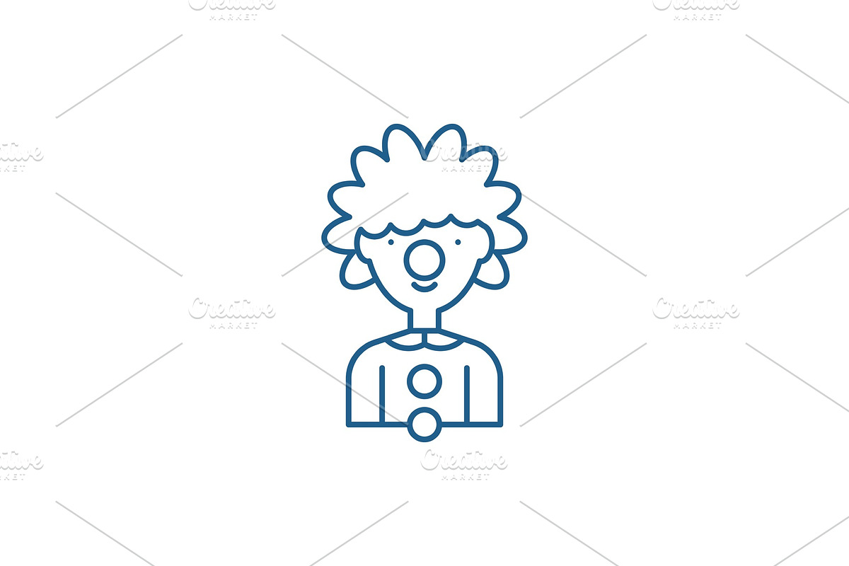 Clown line icon concept. Clown flat in Objects - product preview 8